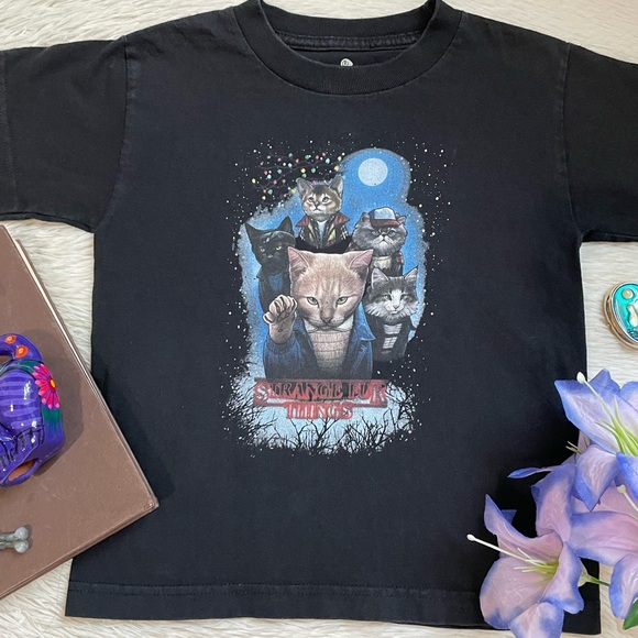 Netflix strange fur things unisex cat print graphic tee - Picture 7 of 12